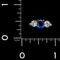 Platinum Estate Sapphire and Diamond Ring