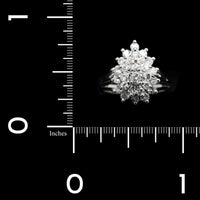 14K White Gold Estate Diamond Cluster Ring