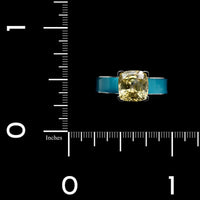 Platinum Estate Yellow Sapphire and Enamel Ring