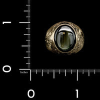 14K Yellow Gold Estate Black Star Sapphire Ring