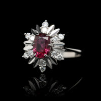 14K White Gold Estate Ruby and Diamond Ring