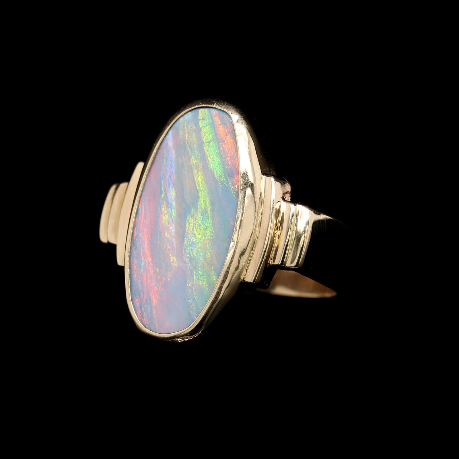 14K Yellow Gold Estate Opal Doublet Ring