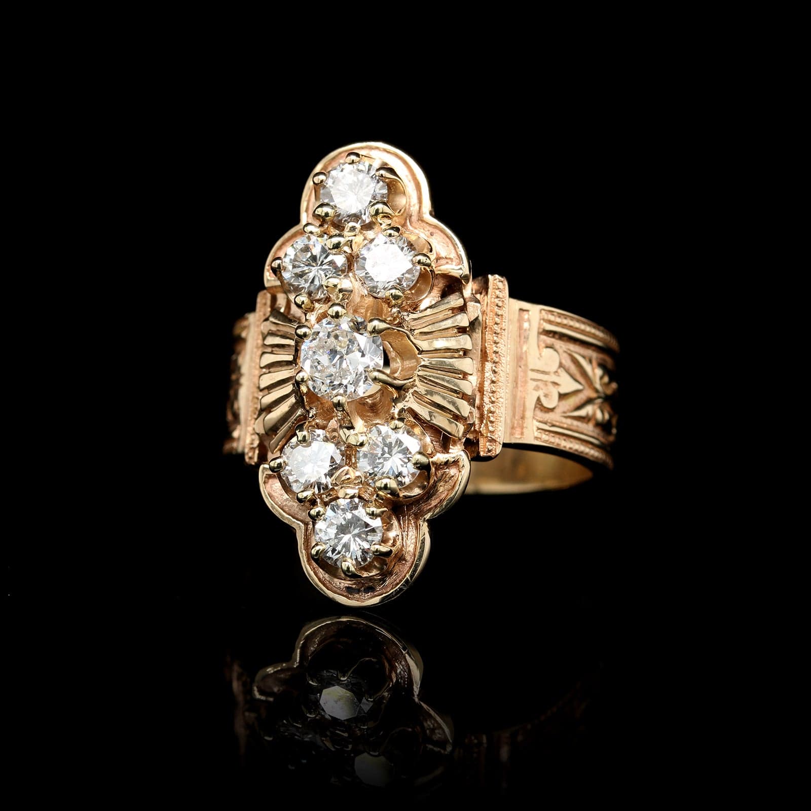 Vintage 14K Yellow Gold Estate Diamond Ring