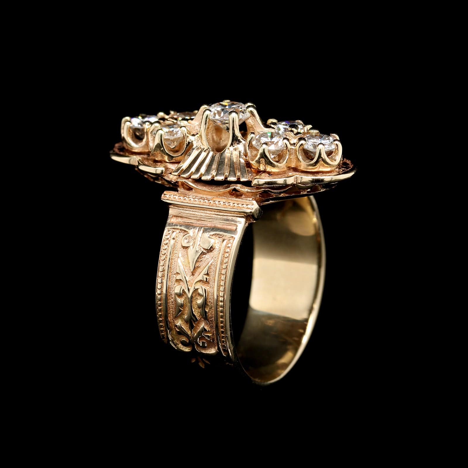 Vintage 14K Yellow Gold Estate Diamond Ring