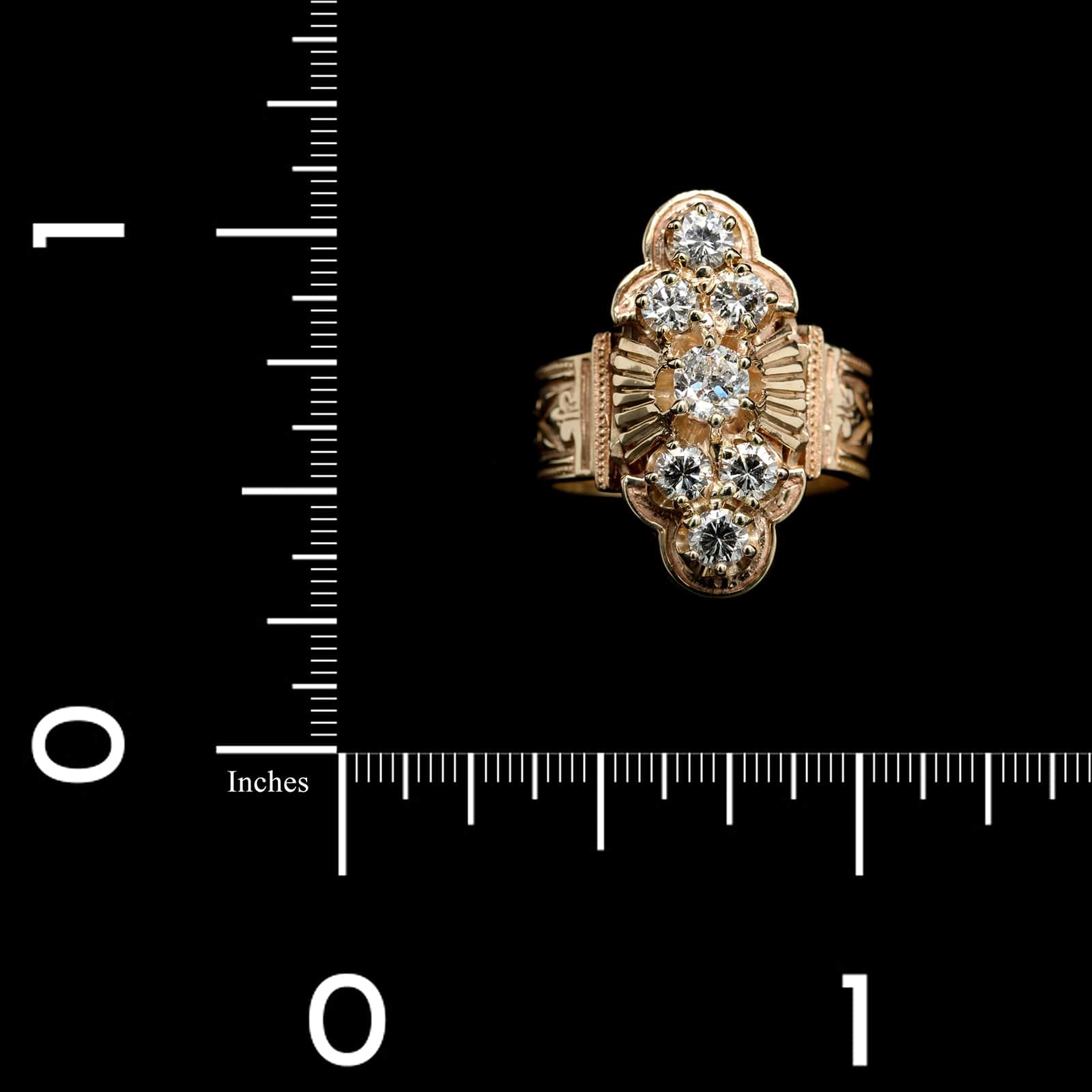 Vintage 14K Yellow Gold Estate Diamond Ring