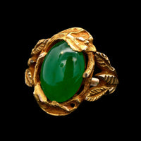 14K Yellow Gold Estate Jadeite Ring