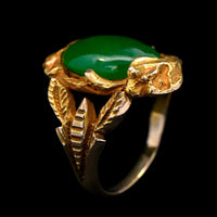 14K Yellow Gold Estate Jadeite Ring