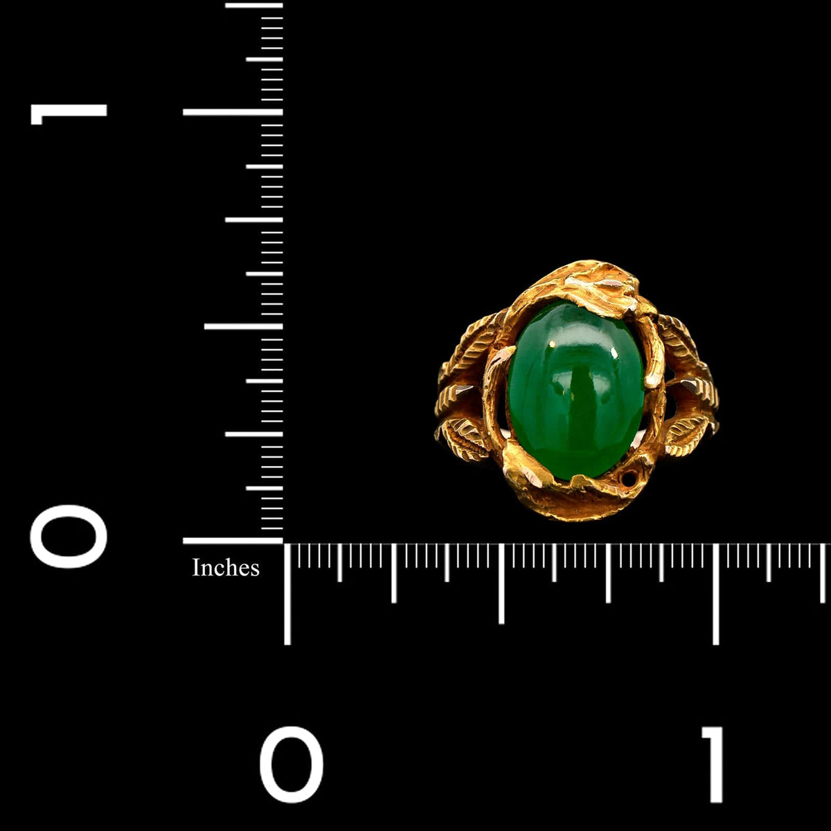 14K Yellow Gold Estate Jadeite Ring
