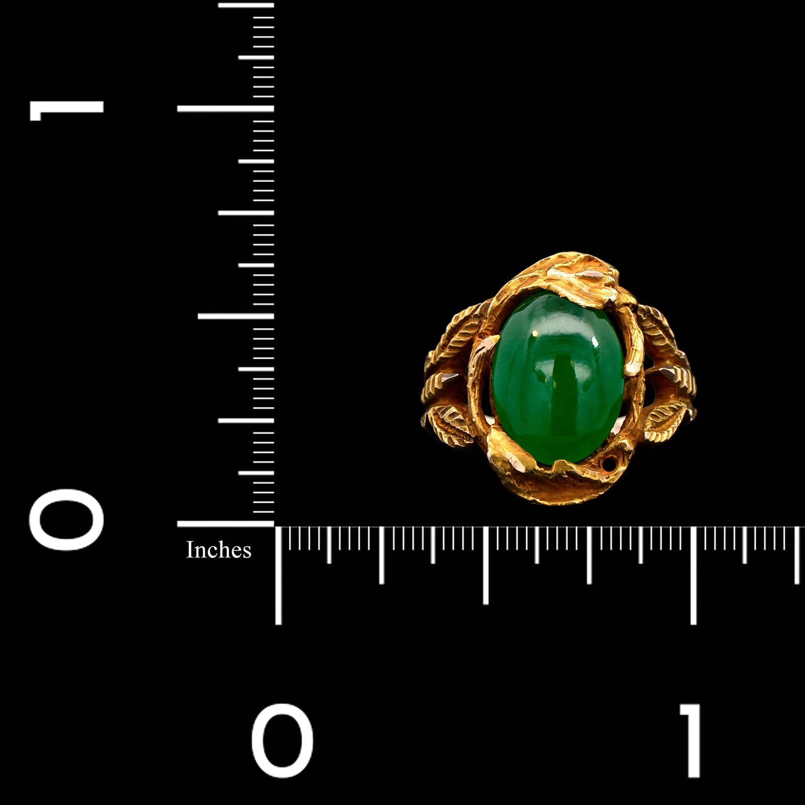 14K Yellow Gold Estate Jadeite Ring
