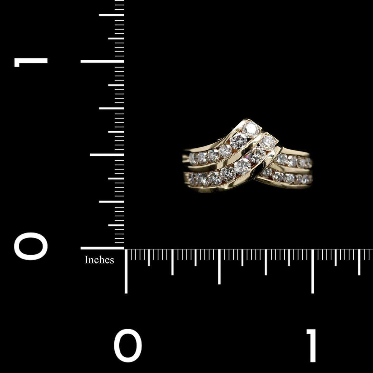 14K Yellow Gold Estate Diamond Channel Ring