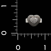 14K White Gold Estate Diamond Heart Ring