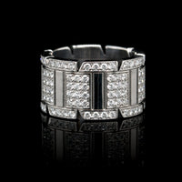 Cartier 18K White Gold Estate Diamond Tank Francaise Ring