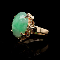 18K Yellow Gold Estate Jadeite Ring