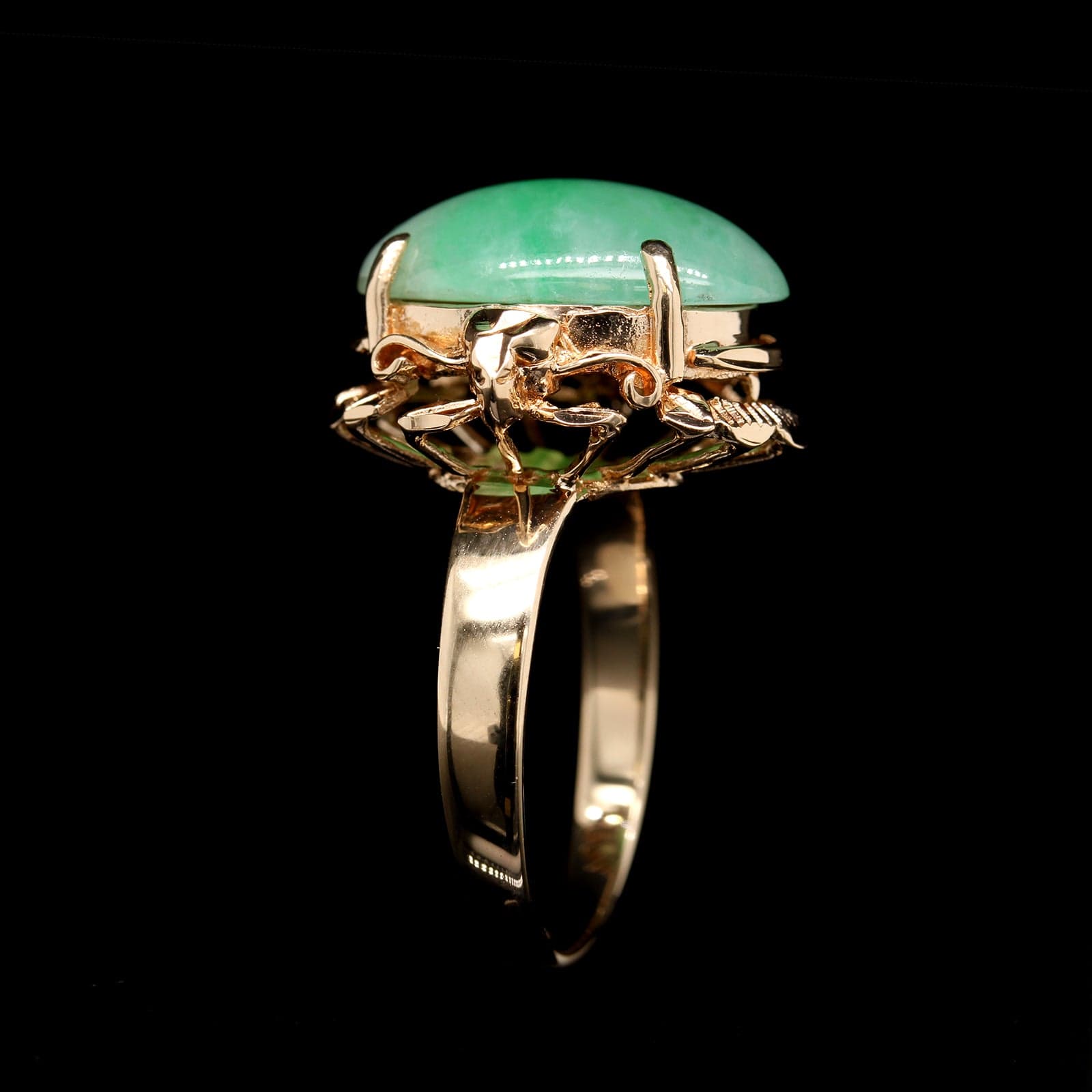 18K Yellow Gold Estate Jadeite Ring