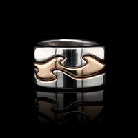 Georg Jensen 18K Rose and White Gold Estate Three Piece Fusion Puzzel Ring by Nina Koppel