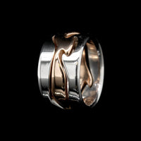Georg Jensen 18K Rose and White Gold Estate Three Piece Fusion Puzzel Ring by Nina Koppel