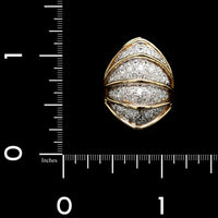 18K Two-tone Gold Estate Diamond Pave Dome Ring