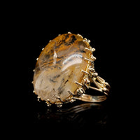 18K Yellow Gold Estate Dendritic Agate Ring