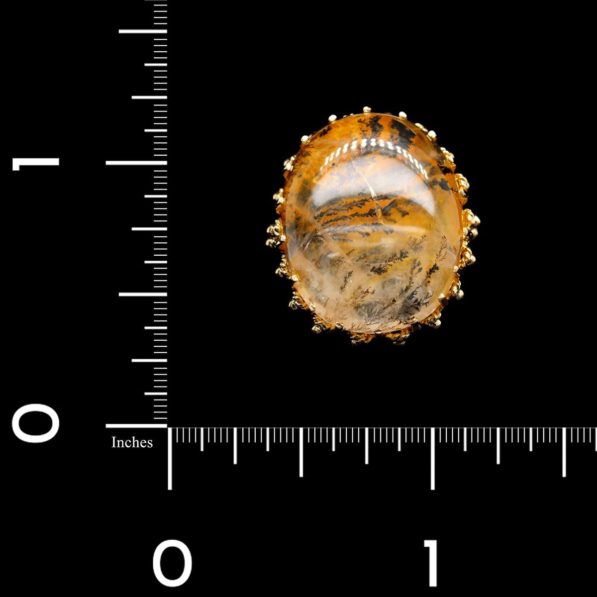 18K Yellow Gold Estate Dendritic Agate Ring