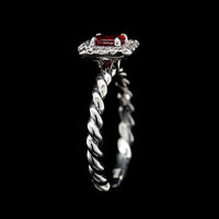 18K White Gold Estate Ruby and Diamond Ring