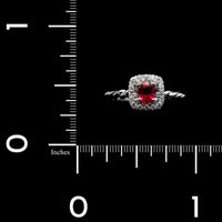 18K White Gold Estate Ruby and Diamond Ring