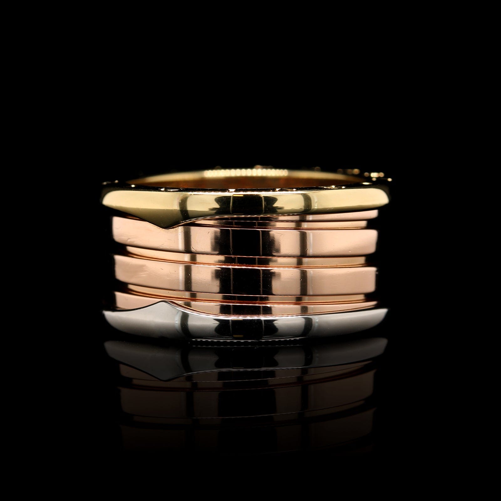 Bulgari 18K Tricolor Gold Estate B.zero1 Four Band Ring