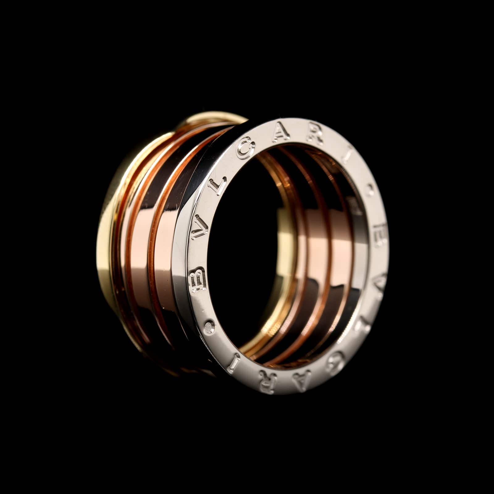Bulgari 18K Tricolor Gold Estate B.zero1 Four Band Ring