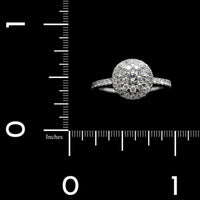 Memoire 18K White Gold Estate Diamond Bouquet Halo Ring