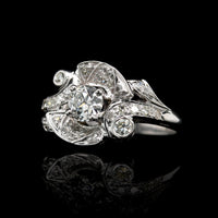 Vintage 14K White Gold Estate Diamond Ring