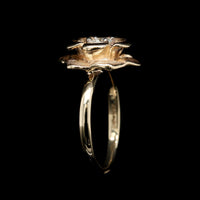 14K Yellow Gold Estate Diamond Flower Ring