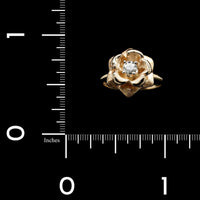 14K Yellow Gold Estate Diamond Flower Ring