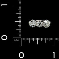 Vintage 14K White Gold Estate Diamond Three Stone Ring