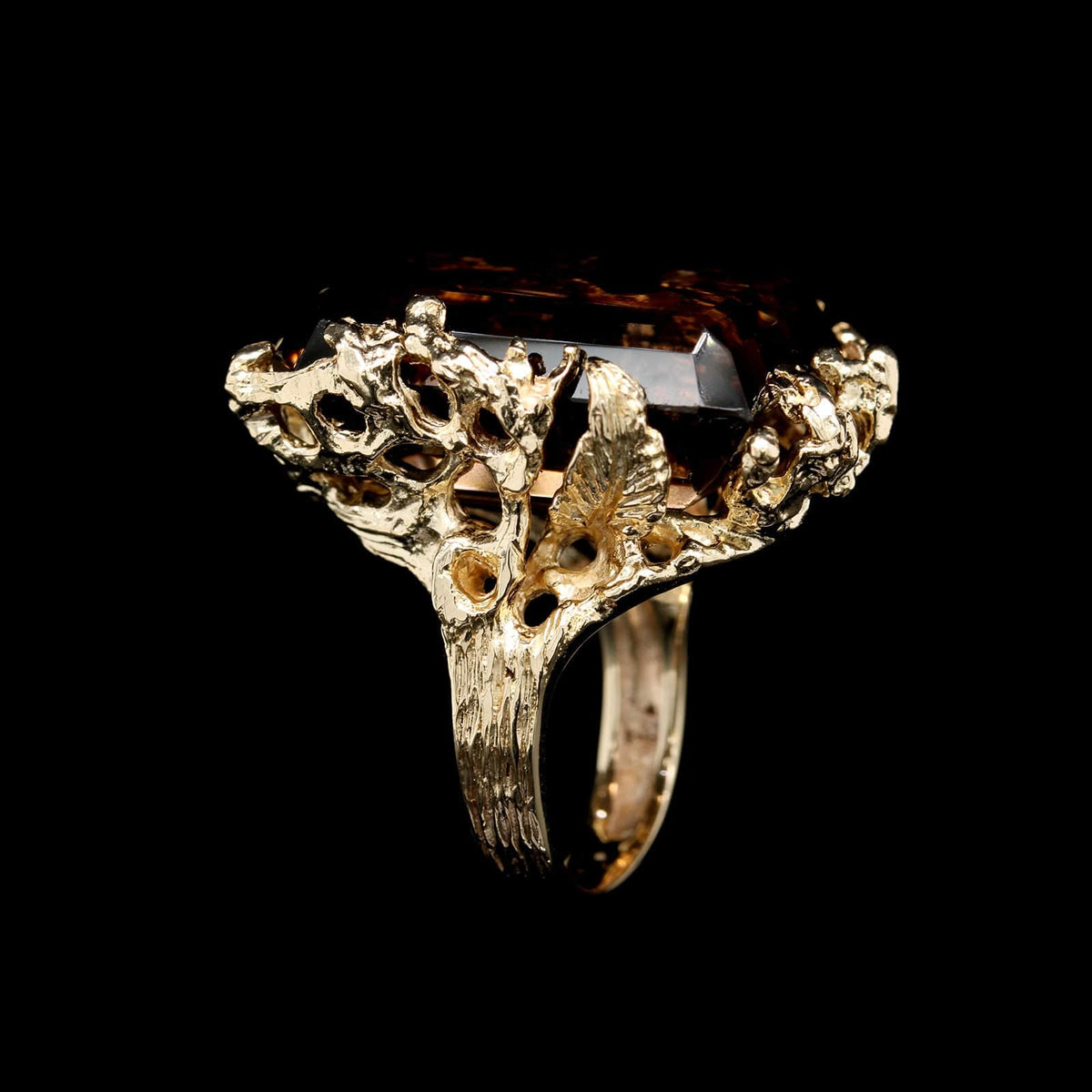 14K Yellow Gold Estate Smoky Quartz Ring
