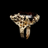 14K Yellow Gold Estate Smoky Quartz Ring