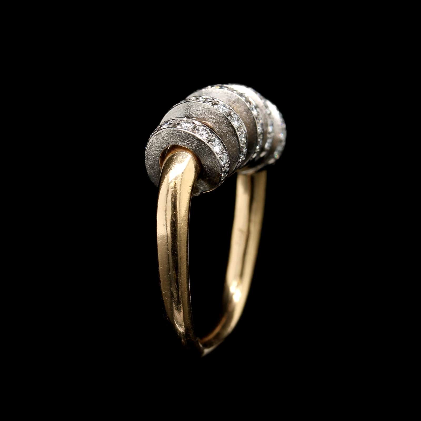 18K Two-tone Gold Estate Diamond Ring