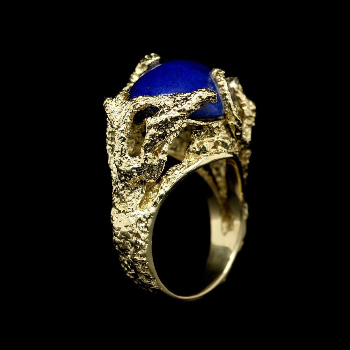 La Triomphe 18K Yellow Gold Estate Lapis Ring