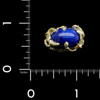 La Triomphe 18K Yellow Gold Estate Lapis Ring