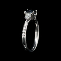 Mark Henry 18K White Gold Estate Alexandrite and Diamond Ring