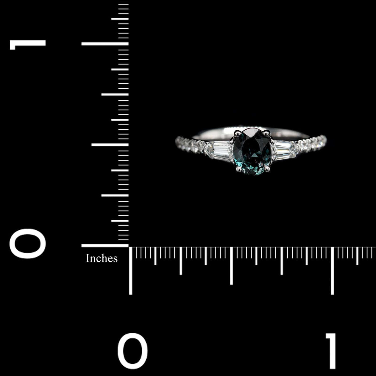 Mark Henry 18K White Gold Estate Alexandrite and Diamond Ring