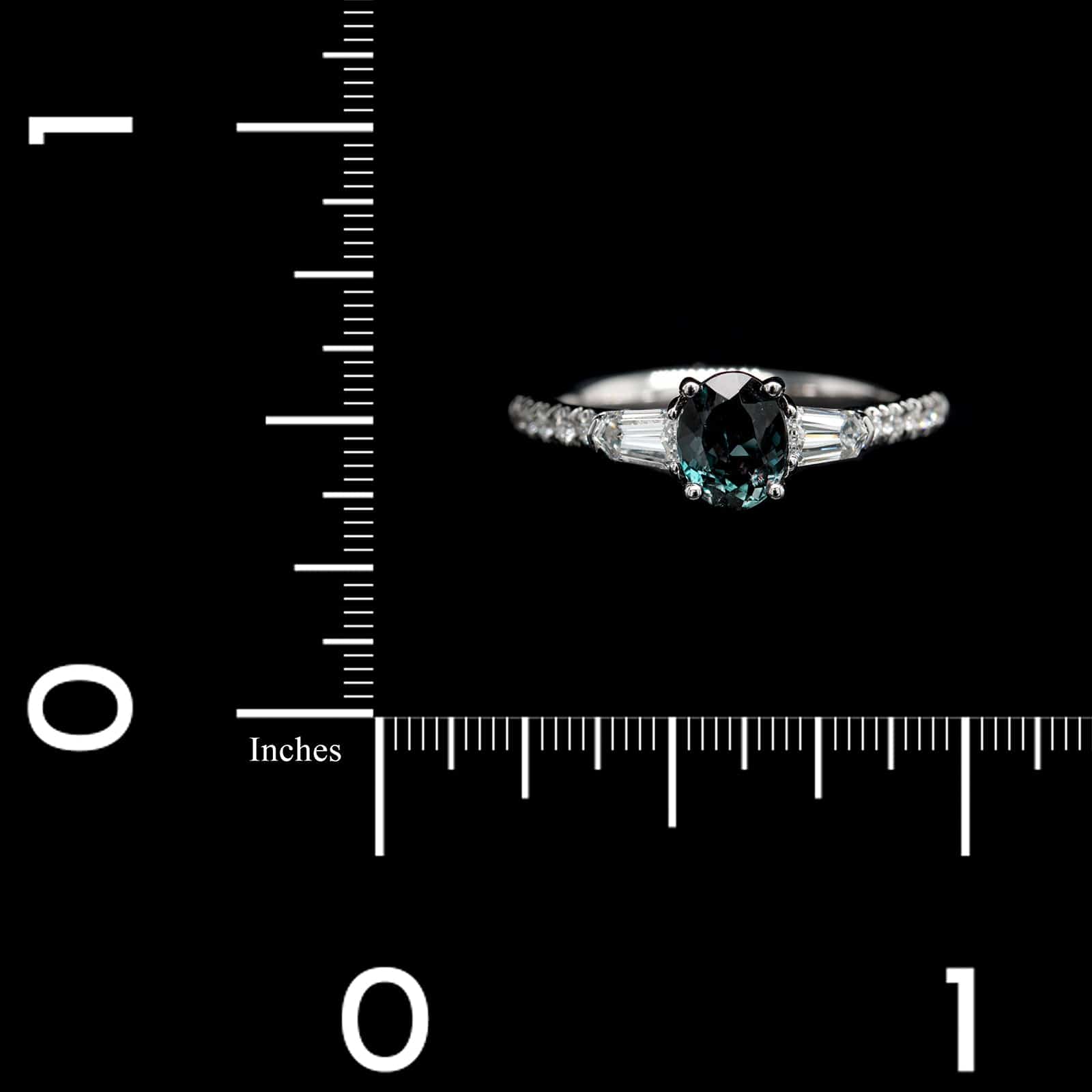 Mark Henry 18K White Gold Estate Alexandrite and Diamond Ring
