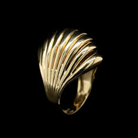 18K Yellow Gold Estate Ribbed Dome Ring