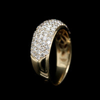 14K Yellow Gold Estate Diamond Pave Dome Ring