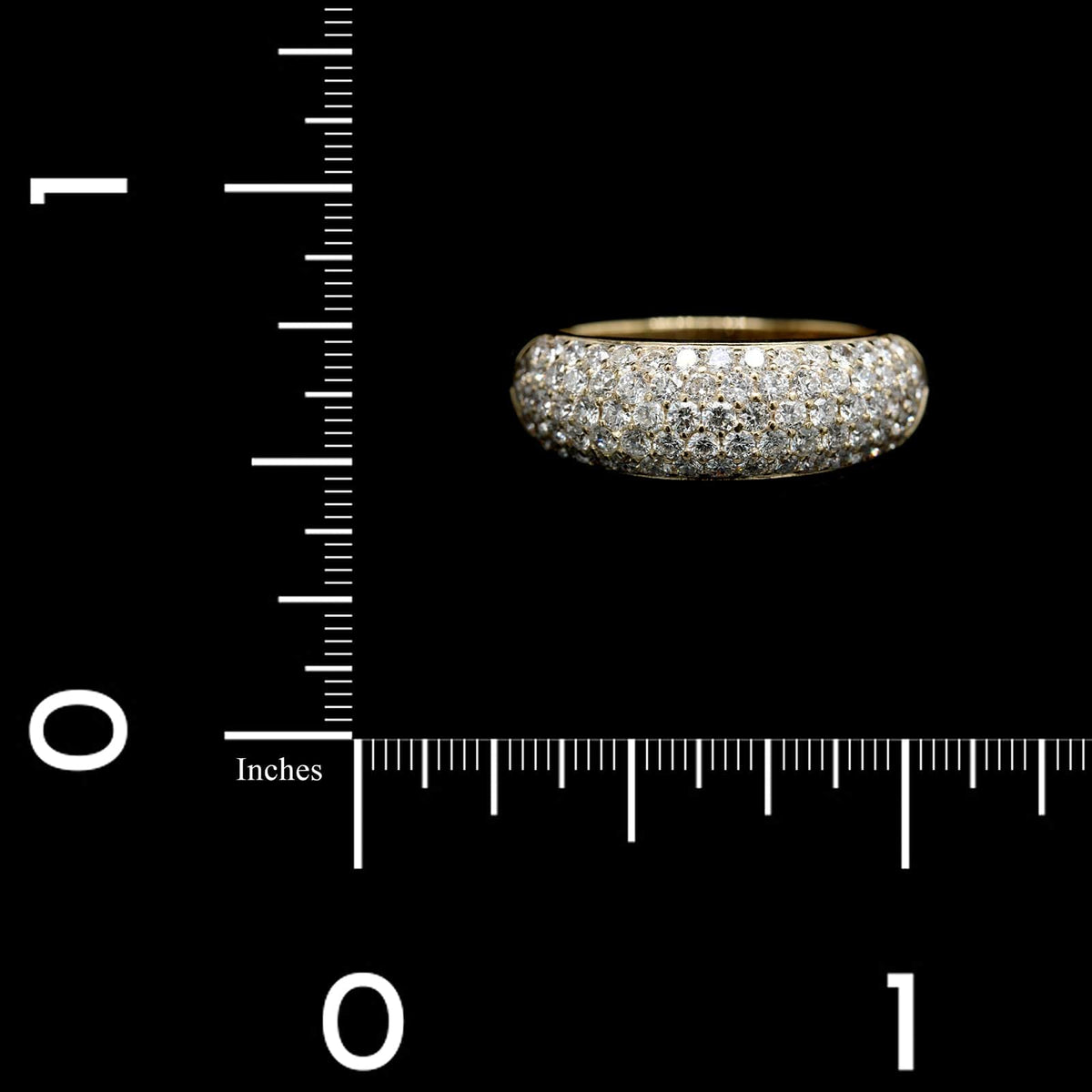 14K Yellow Gold Estate Diamond Pave Dome Ring