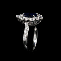 18K White Gold Estate Sapphire and Diamond Ring