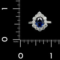 18K White Gold Estate Sapphire and Diamond Ring