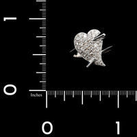 18K White Gold Estate Diamond Heart Ring