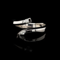 14K White Gold Estate Diamond Bypass Ring