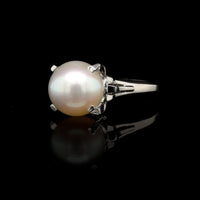 Platinum Estate Cultured Pearl Ring