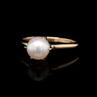 14K Yellow Gold Estate Pearl Ring
