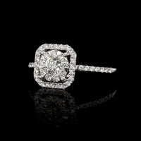 Memoire 18K White Gold Estate Diamond Bouquet Ring